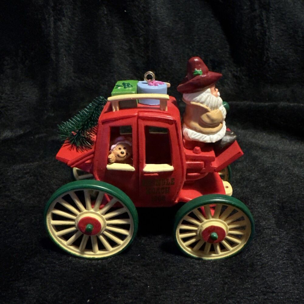 Vintage Hallmark Keepsake Ornament 1988 KRINGLE KOACH Here Comes Santa Series